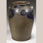 Fig. 4: Circle and fern decoration in brushed cobalt on the jar illustrated in Fig. 2. Photograph courtesy of Jeffrey S. Evans & Associates.