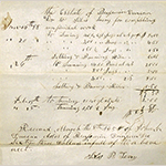Fig. 13: Invoice from Silas Terry to Benjamin Duncan, 1858, probate records of Benjamin Duncan, Marion Co., MO. Photograph by Gary L. Maize.