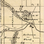 Fig. 21: Detail of George M. Gardner’s pottery on his property in Fabius Township, MO from an Atlas Map of Marion County, Missouri by Thaddeus M. Rogers (Quincy, IL: T.M. Rogers, 1875). p. 53. Collection of the State Historical Society of Missouri. Available online: https://digital.shsmo.org/digital/collection/plat/id/5634 (accessed 9 October 2019).