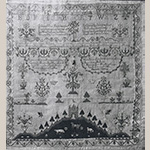 Fig. 15 Sampler by Margaret Hopple; Philadelphia, PA; 1791. Silk on linen; HOA: 20-¼"; WOA: 17-7/8”. Private collection; MESDA Object Database file S-5206.