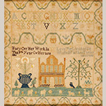 Fig. 16 Sampler by Mary Orr; Philadelphia, PA; 1806. Silk on linen; HOA: 16-½"; WOA: 15-¼". Private collection. Photograph courtesy of Stephen and Carol Huber.