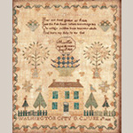 Fig. 2 Sampler by Mary Tait; Washington, DC; 1825. Silk on linen; HOA: 19-½"; WOA: 16-¼". MESDA Collection, Acc. 5986. Nancy C. James MESDA Purchase Fund.