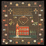 Fig. 6 Sampler by Maria Boswell; Washington, DC; 1812. Silk on dyed linen; HOA: 18”; WOA: 18”. Published in Ring, Girlhood Embroidery.