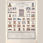Fig. 22: Broadside for Joseph Meeks & Sons, 1833, New York, NY. Hand-colored lithograph; HOA: 25-3/4", WOA: 18-3/8". Collection of the Metropolitan Museum of Art, Acc. 43.15.8; Gift of Mrs. R. W. Hyde, transferred from the Library, 1943.