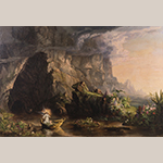 Fig. 30: “Childhood” by William C. A. Frerichs (1829–1905), 1850–1860, Greensboro, NC. Oil on canvas; HOA: 32”, WOA: 47”. Collection of Preservation Greensboro, Acc. 2019.001.001; Gift in honor of Ada F. Eubanks; Photograph by VanderVeen.